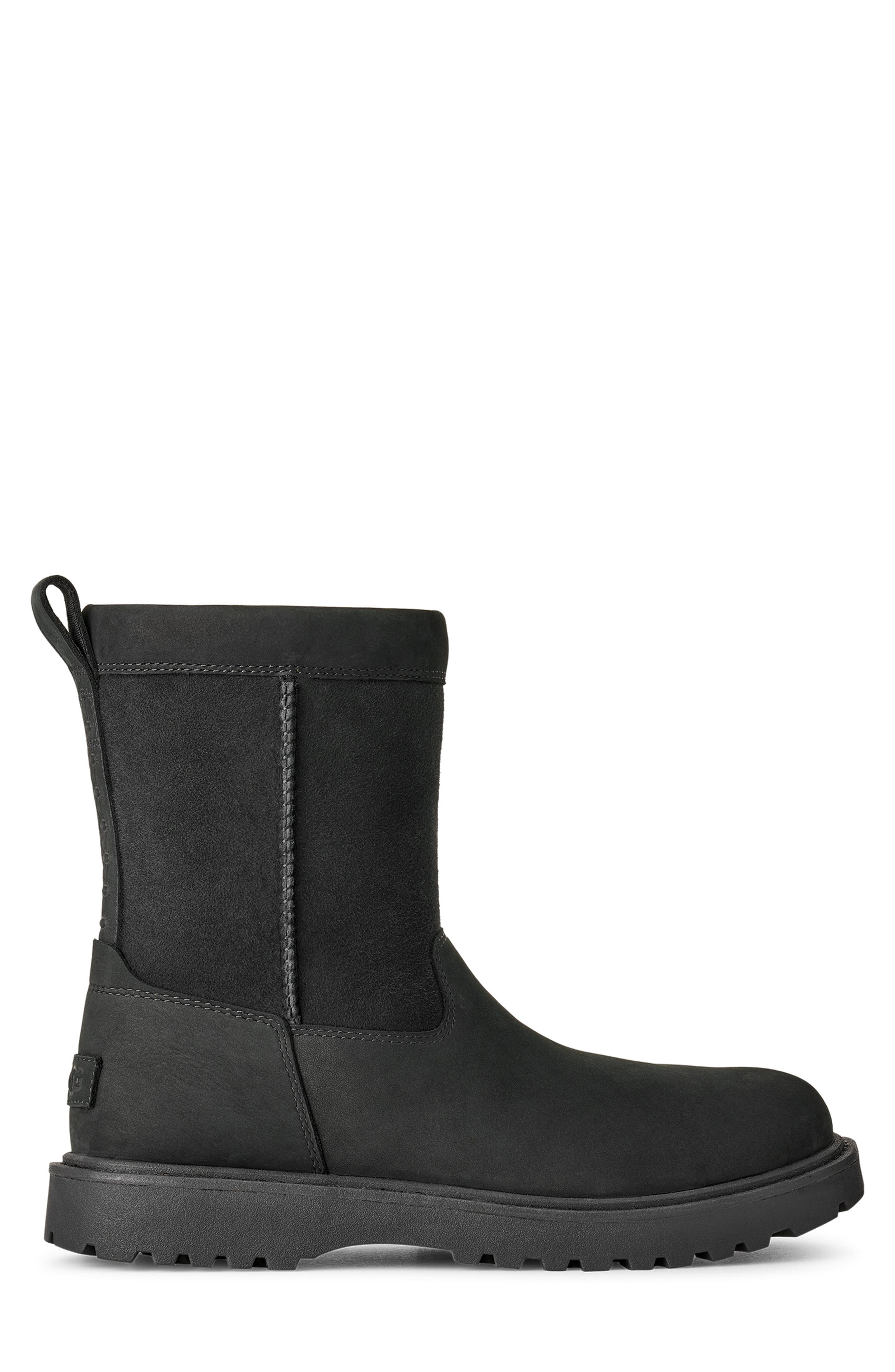 Birch II Waterproof Leather & Genuine Shearling Boot, Alternate, color, BLACK
