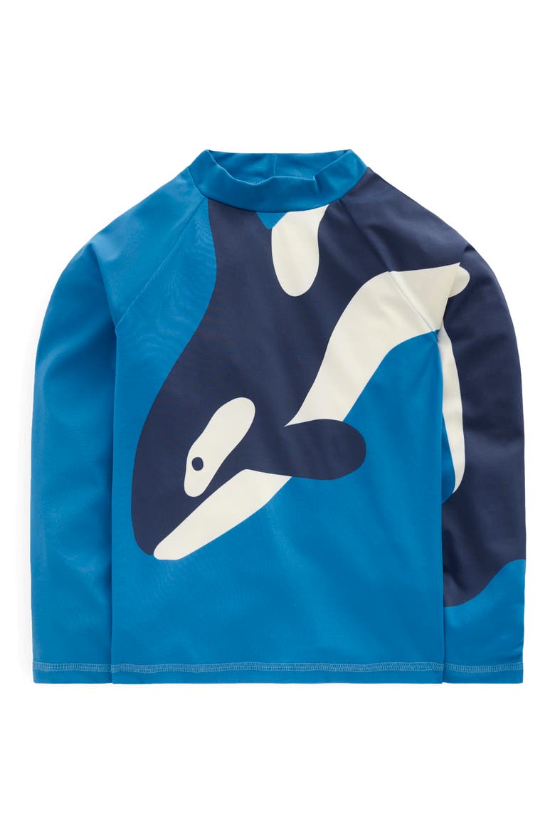 Kids' Sun Safe Fun Long Sleeve Rashguard, Main, color, SWIMMING WHALES