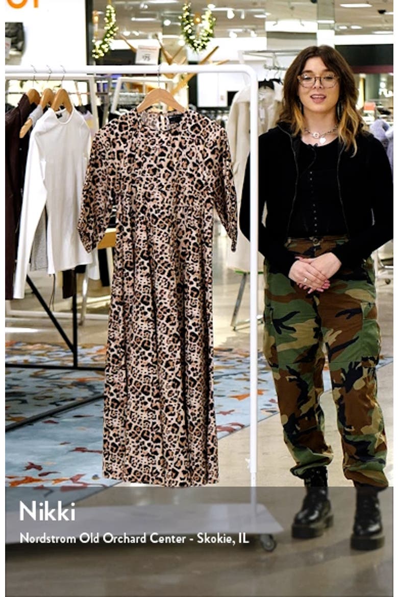 Animal Print Cotton Trapeze Midi Dress video