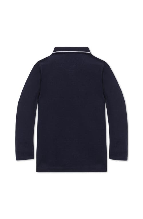 Hope & Henry Kids' Organic Long Sleeve Colorblock Jersey Polo In Multi
