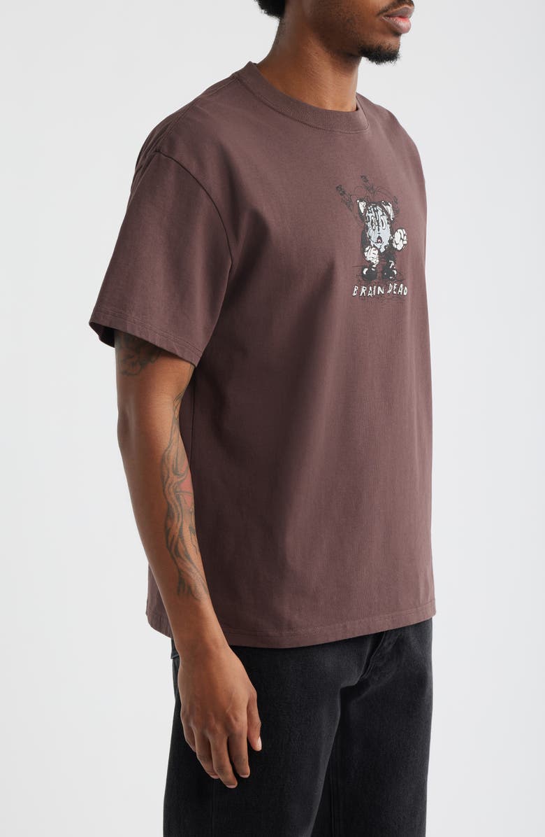 Brain Dead Time is Nigh Cotton Graphic T-Shirt, Alternate, color, Berry