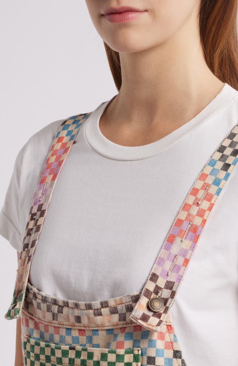 Dressed in Lala Big Feelings Geo Print Oversize Denim Overalls, Alternate, color, 