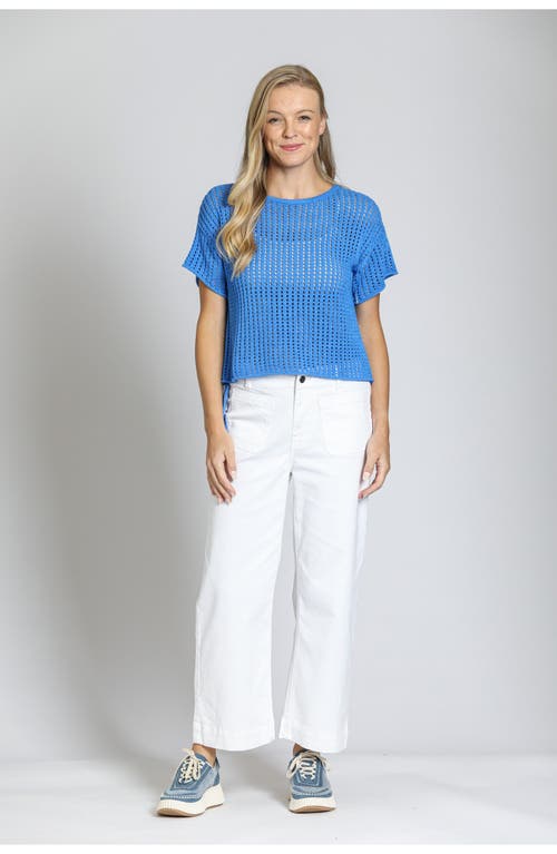Apny Open Stitch Short Sleeve Sweater