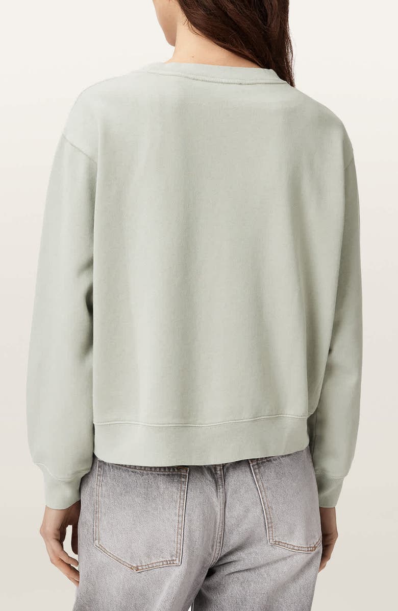 AllSaints Insignia Pippa Relaxed Fit Cotton Sweatshirt, Alternate, color, Sea Green