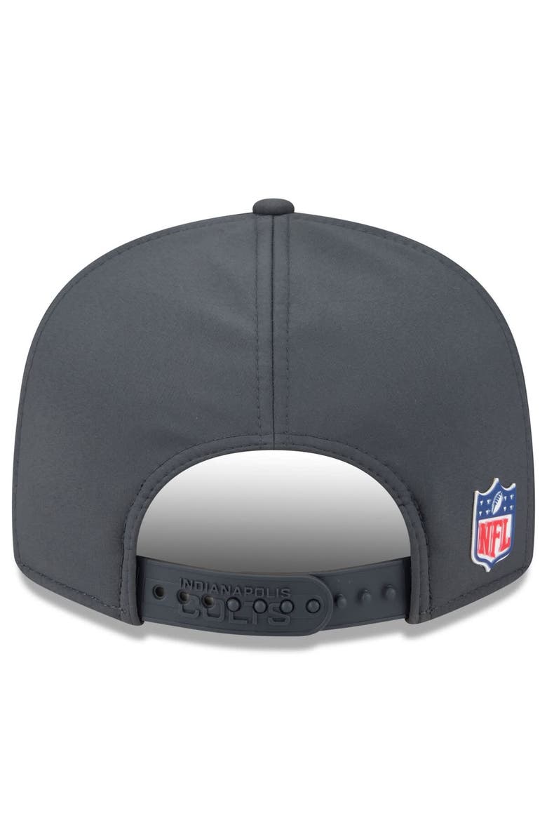 New Era Men's New Era Charcoal Indianapolis Colts 2025 Sideline Cold Weather Split Panel 9FIFTY Snapback Hat, Alternate, color, Charcoal
