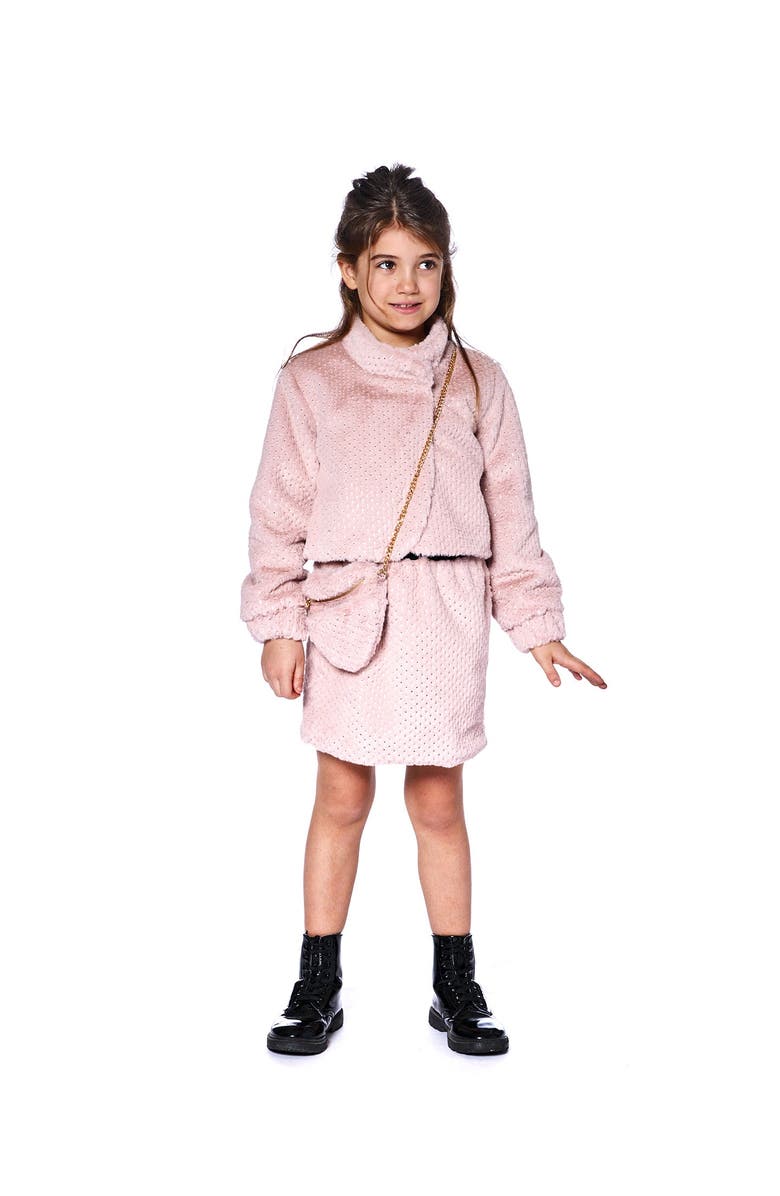Deux par Deux Fake Fur Skirt, Main, color, Dusty Pink