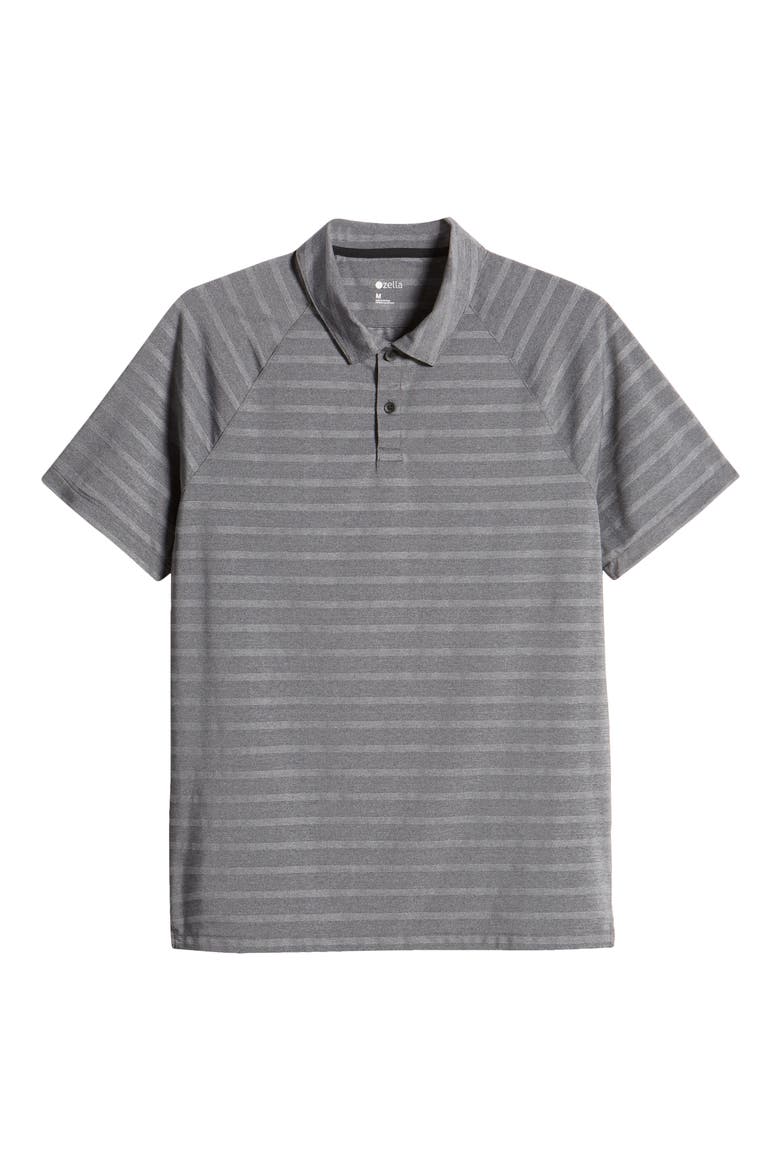 Stripe Performance Court Polo, Alternate, color, BLACK