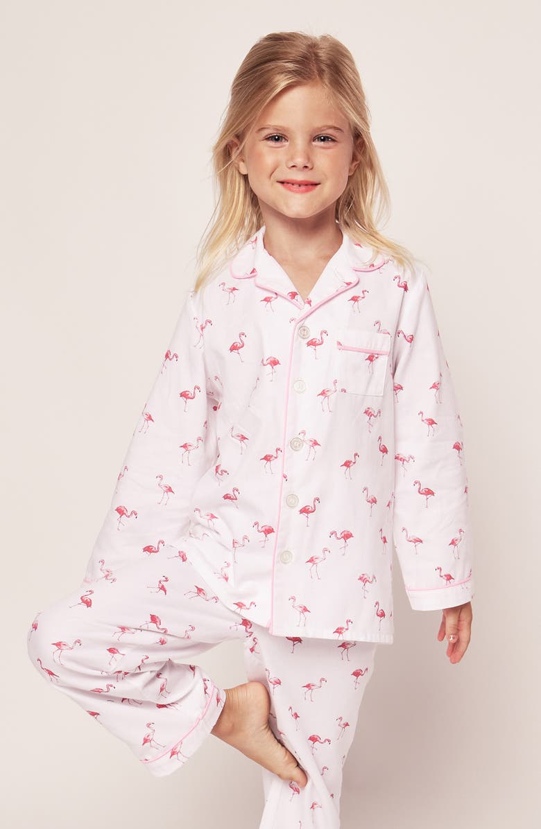 Petite Plume Kids' Flamingo Print Two-Piece Pajamas, Alternate, color, Flamingos