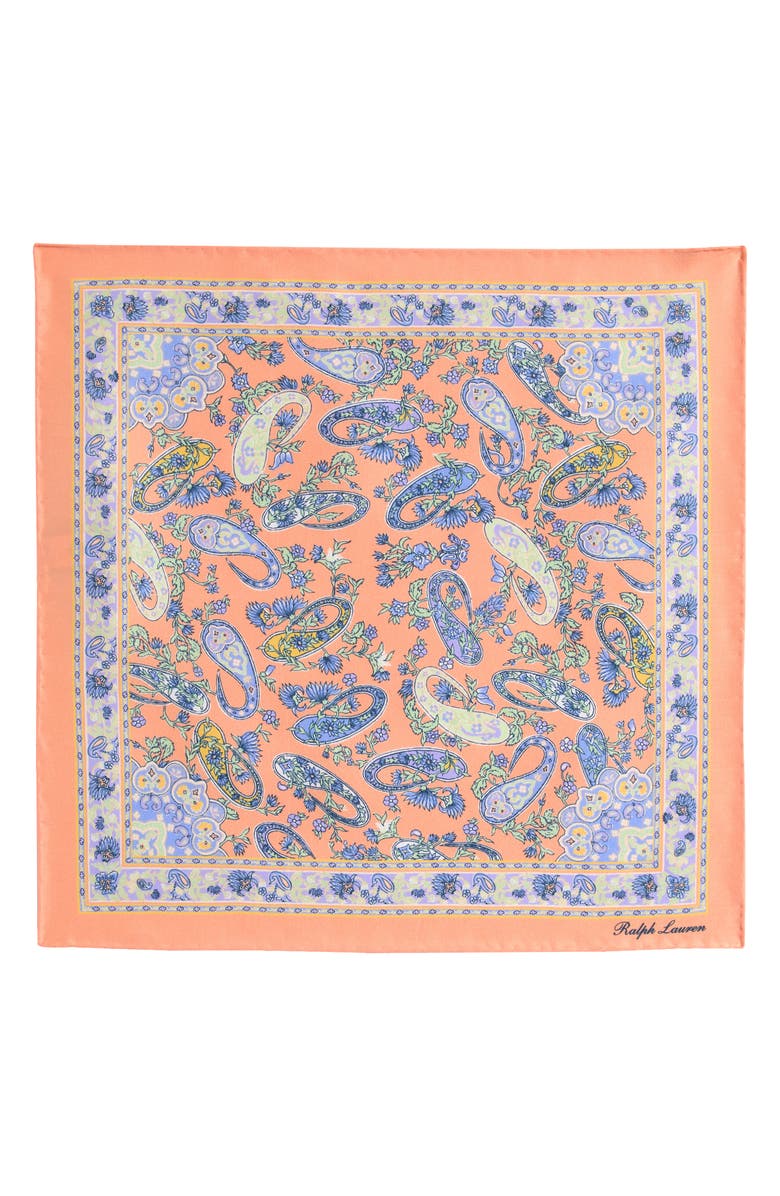 Ralph Lauren Purple Label Amura Paisley Silk Pocket Square, Alternate, color,