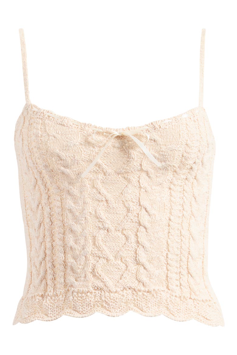 Cable Stitch Camisole, Alternate, color, CREME