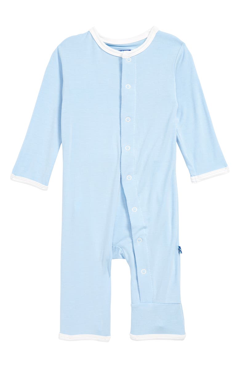 KicKee Pants Appliqué Flap Romper, Main, color, Pond I Love Mom