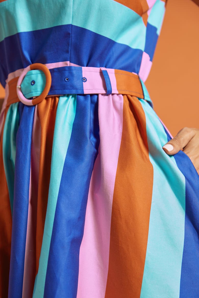 The Weekend Whirl Fit and Flare Dress, Alternate, color, Mod Stripe