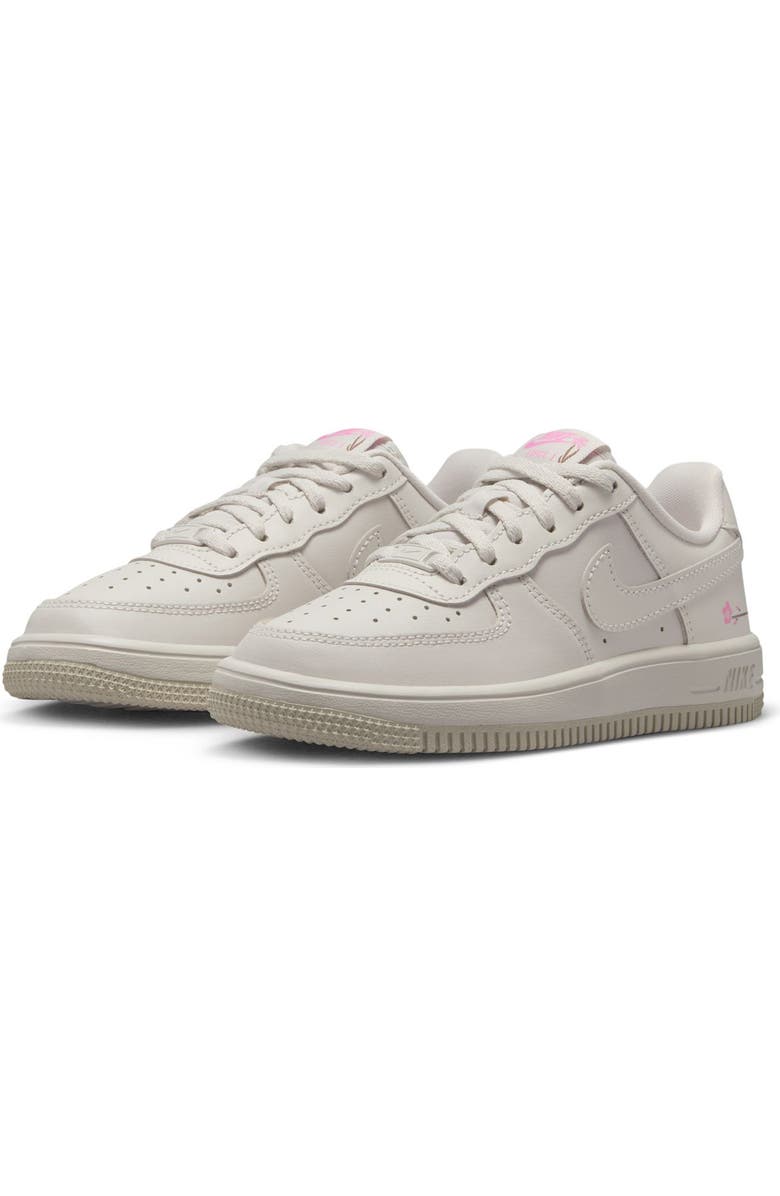 Nike Kids' Force 1 Low EasyOn Basketball Sneaker, Main, color, Light Bone/ Light Bone