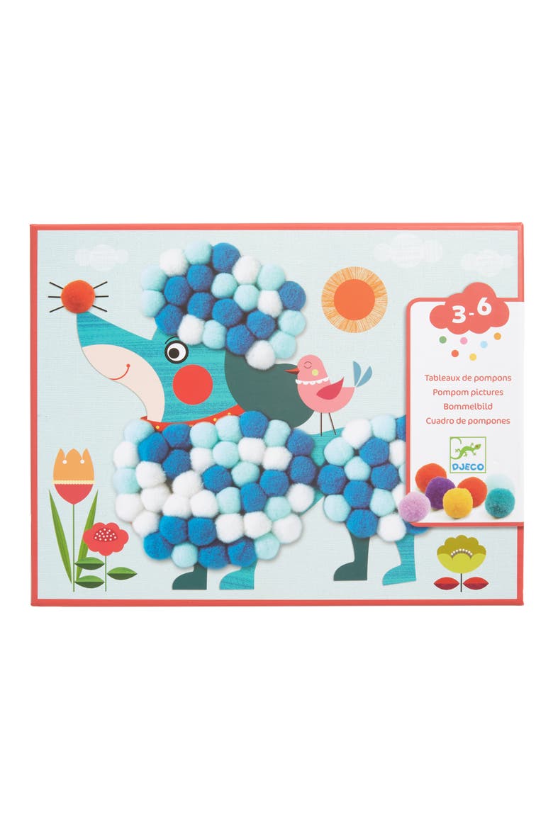 Pompom Puppies Collage Craft Kit, Main, color, MULTI