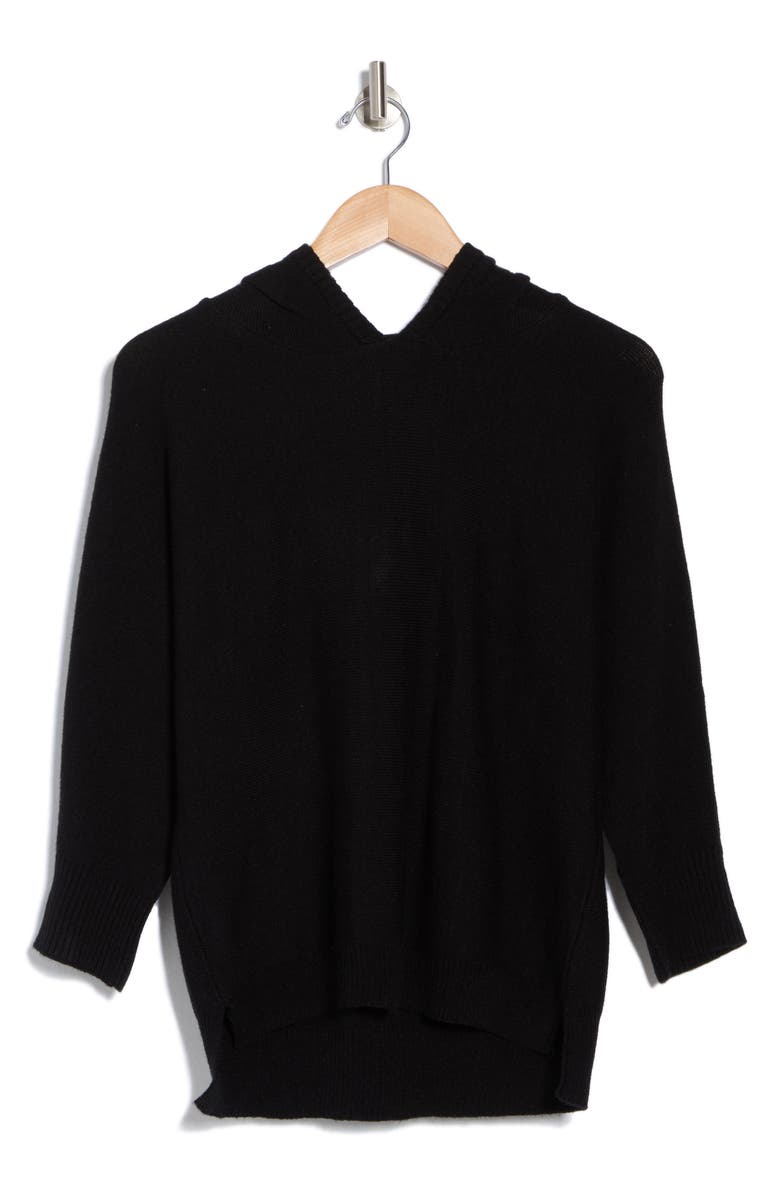 T Tahari Hooded Three Quarter Sleeve Sweater, Alternate, color, 