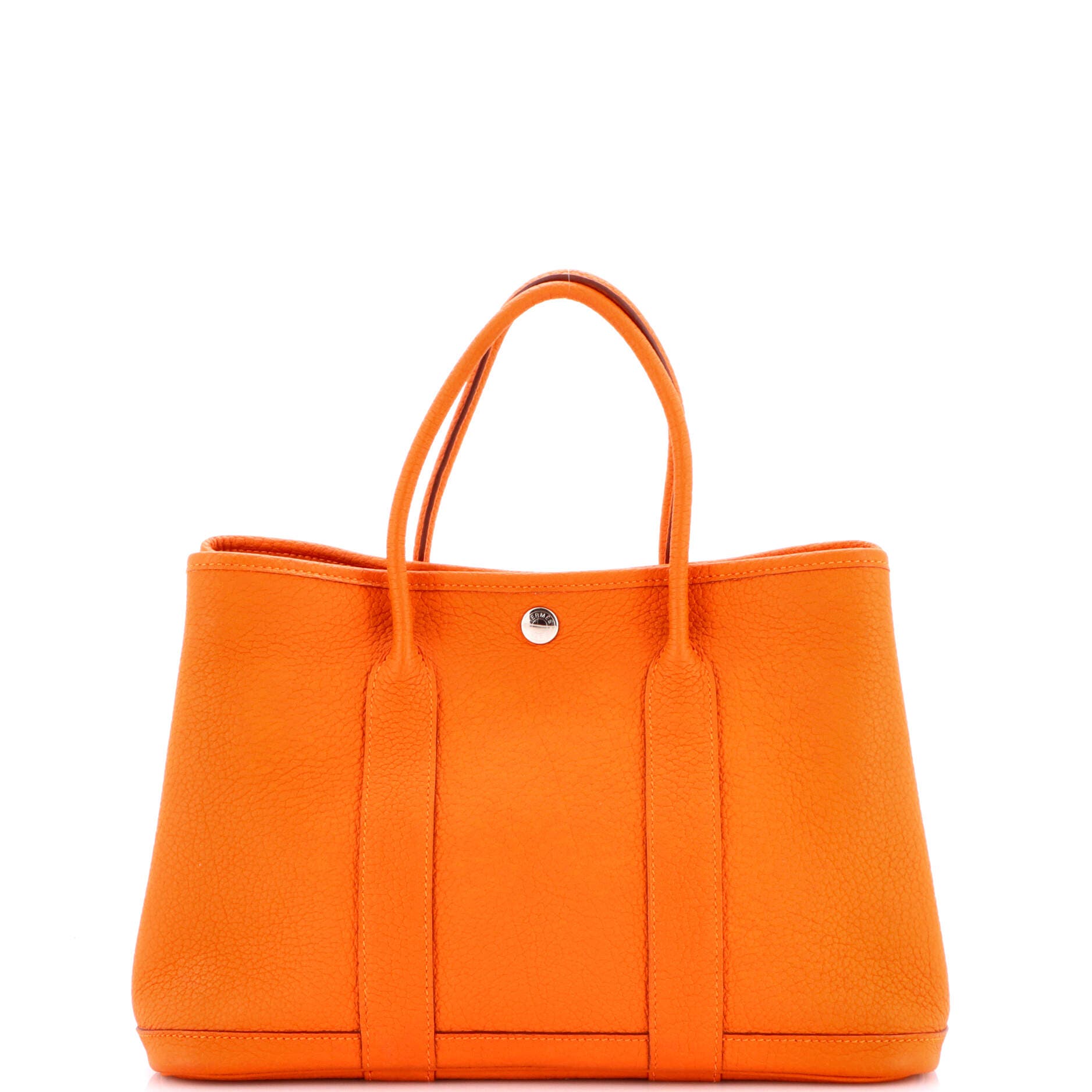 Pre-Owned Hermes Garden Party Tote Leather 30, Alternate, color, Orange H