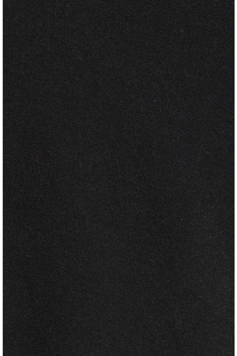 Rib Ruana with Faux Fur Collar, Alternate, color, BLACK