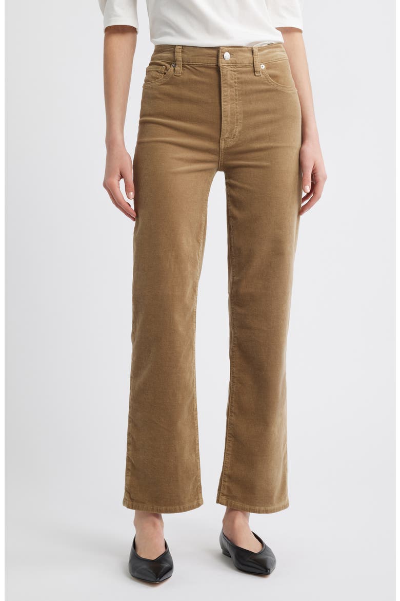 Le Sleek Corduroy Ankle Straight Leg Pants, Main, color, LIGHT BEIGE