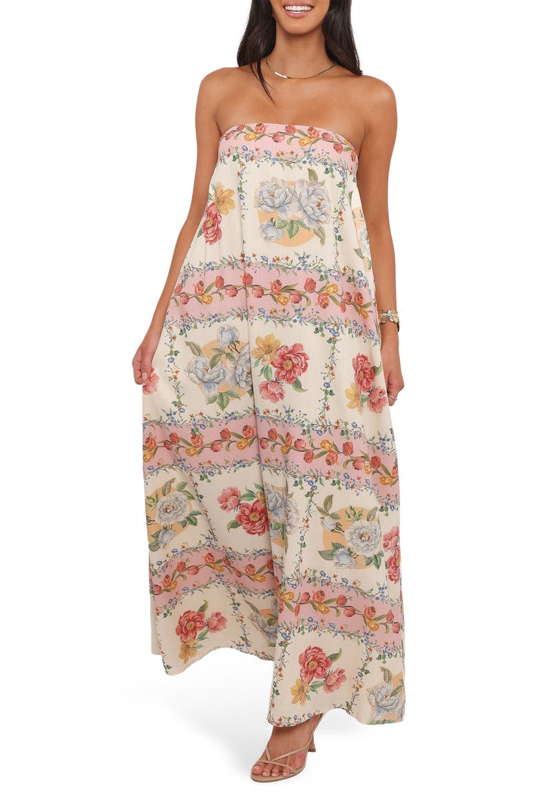 Amora Strapless Maxi Dress, Main, color, ROSE TILE