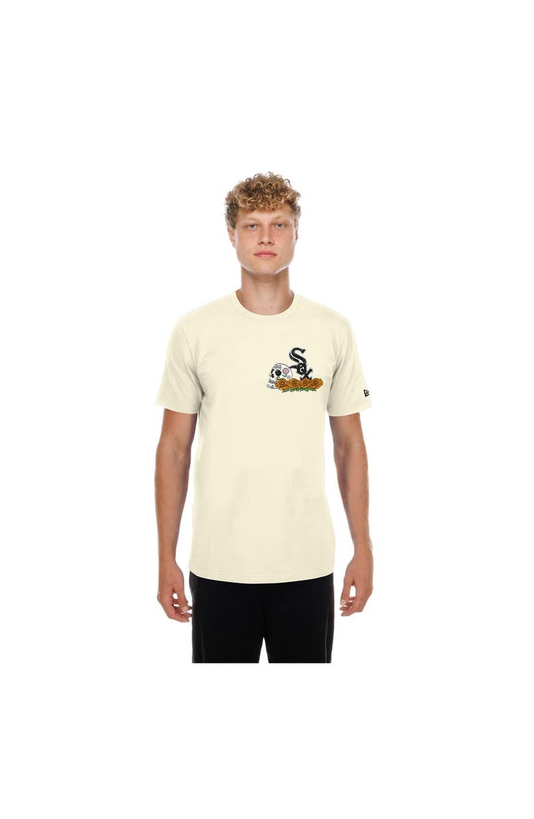 New Era Men's New Era Natural Chicago White Sox Dia de los Muertos Sugar Skull T-Shirt, Main, color, Natural