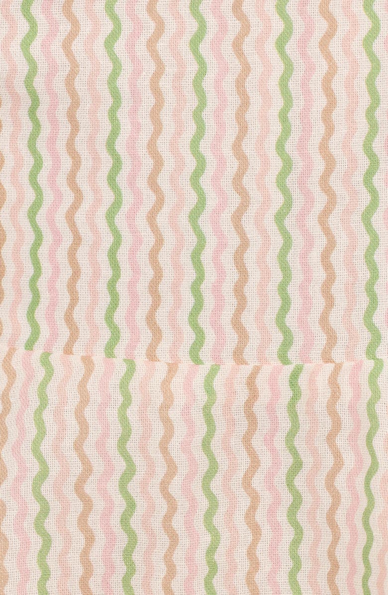 Petal & Pup Polina Tie Strap Cotton & Linen Minidress, Alternate, color, Wave Stripe