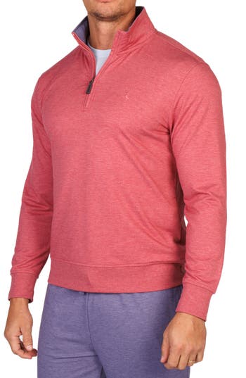 Tailorbyrd French Terry Quarter Zip Pullover In Pink