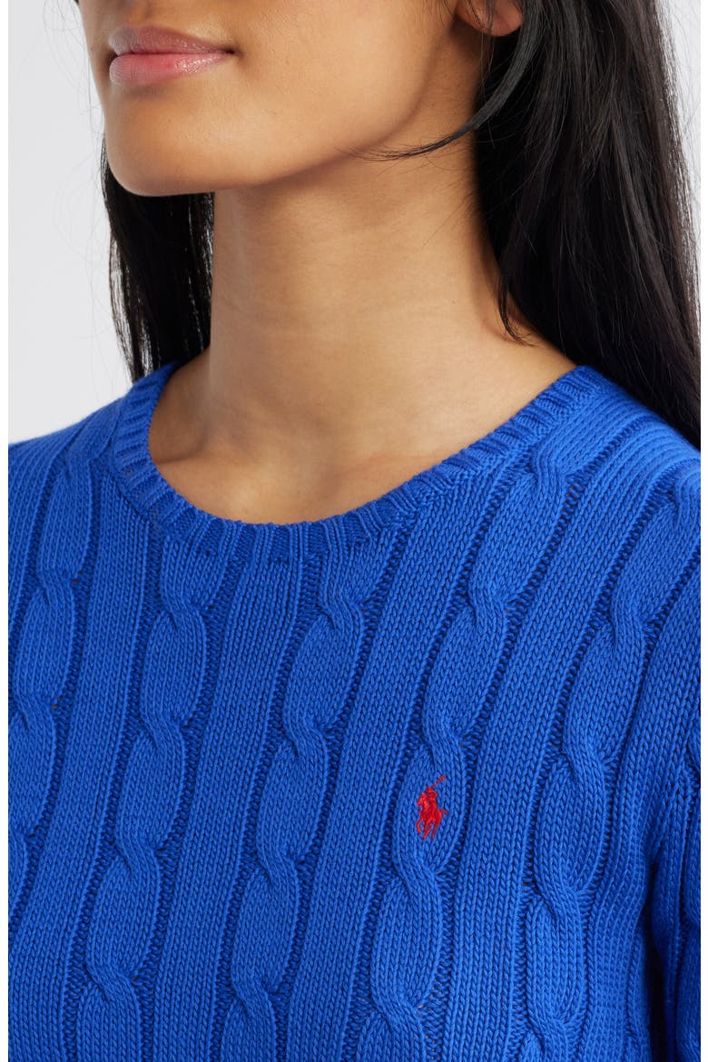 Julianna Cotton Cable Sweater, Alternate, color, RUGBY ROYAL