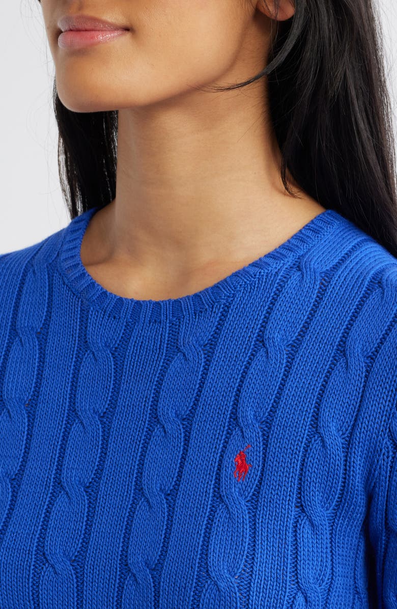Polo Ralph Lauren Julianna Cotton Cable Sweater, Alternate, color, Rugby Royal