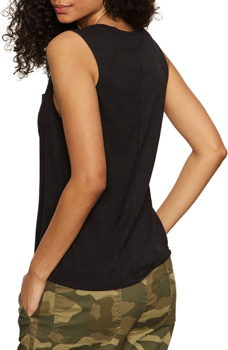 Sanctuary Nonstop Cotton Slub Tank, Alternate, color, Black
