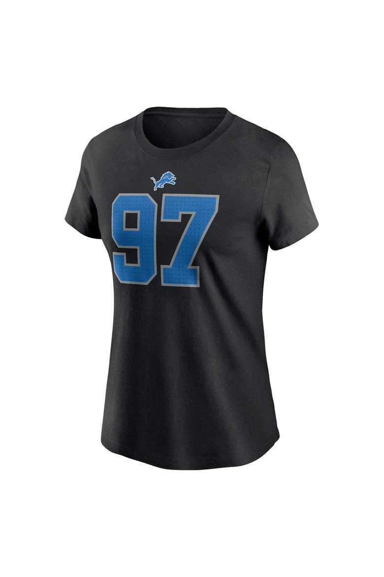 Women's Nike Aidan Hutchinson Black Detroit Lions Player Name & Number T-Shirt, Alternate, color, Black