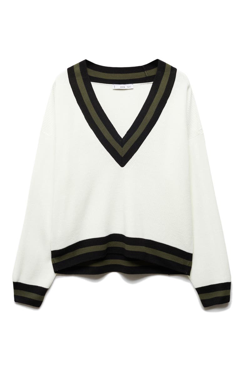 College V-Neck Sweater, Alternate, color, LIGHT BEIGE