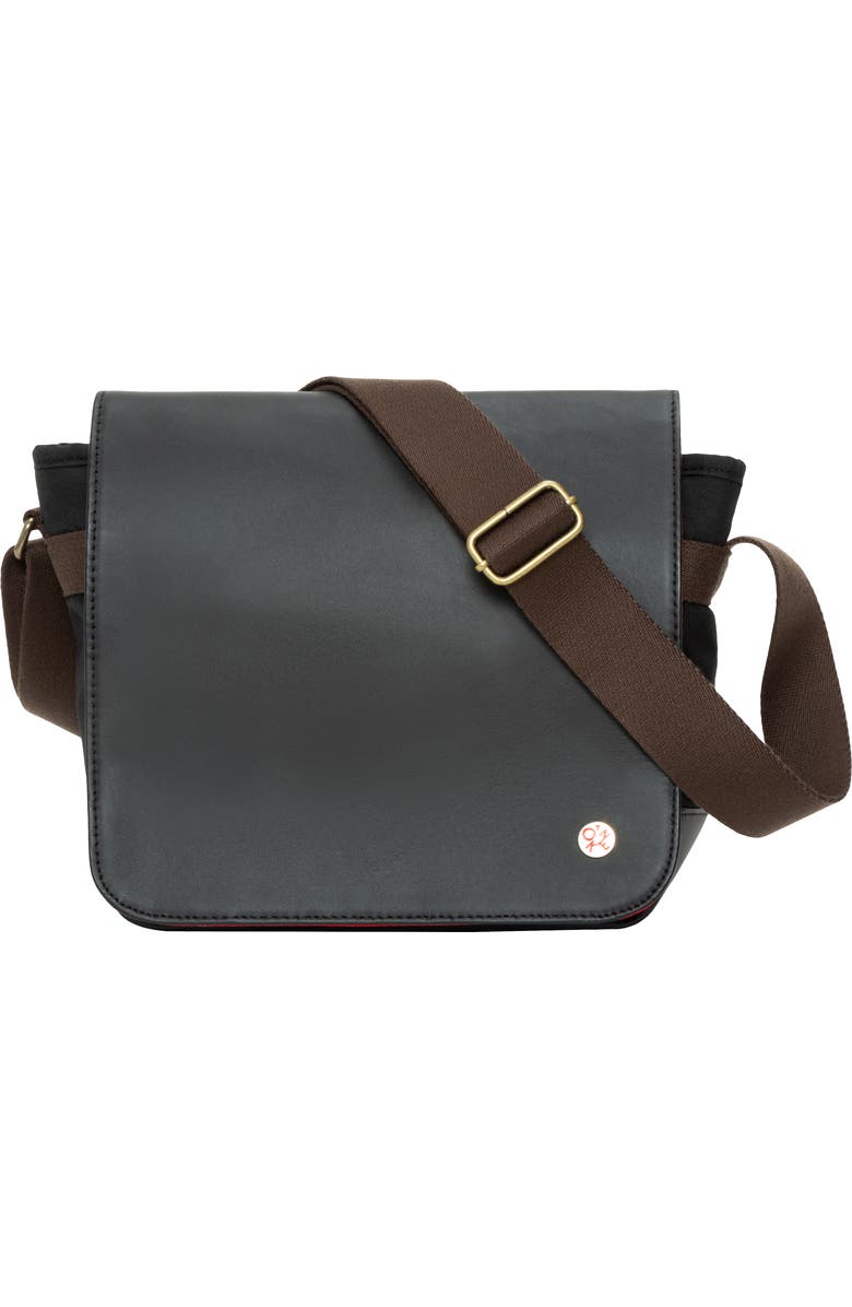 Token Waxed Nylon Rockefeller Crossbody Bag, Main, color, Black