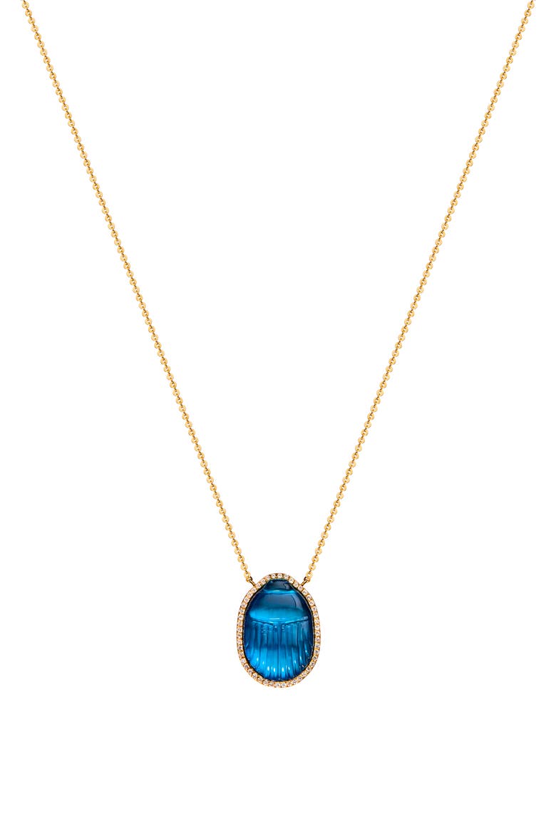 Small Luna Pendant Necklace, Main, color, BLUE