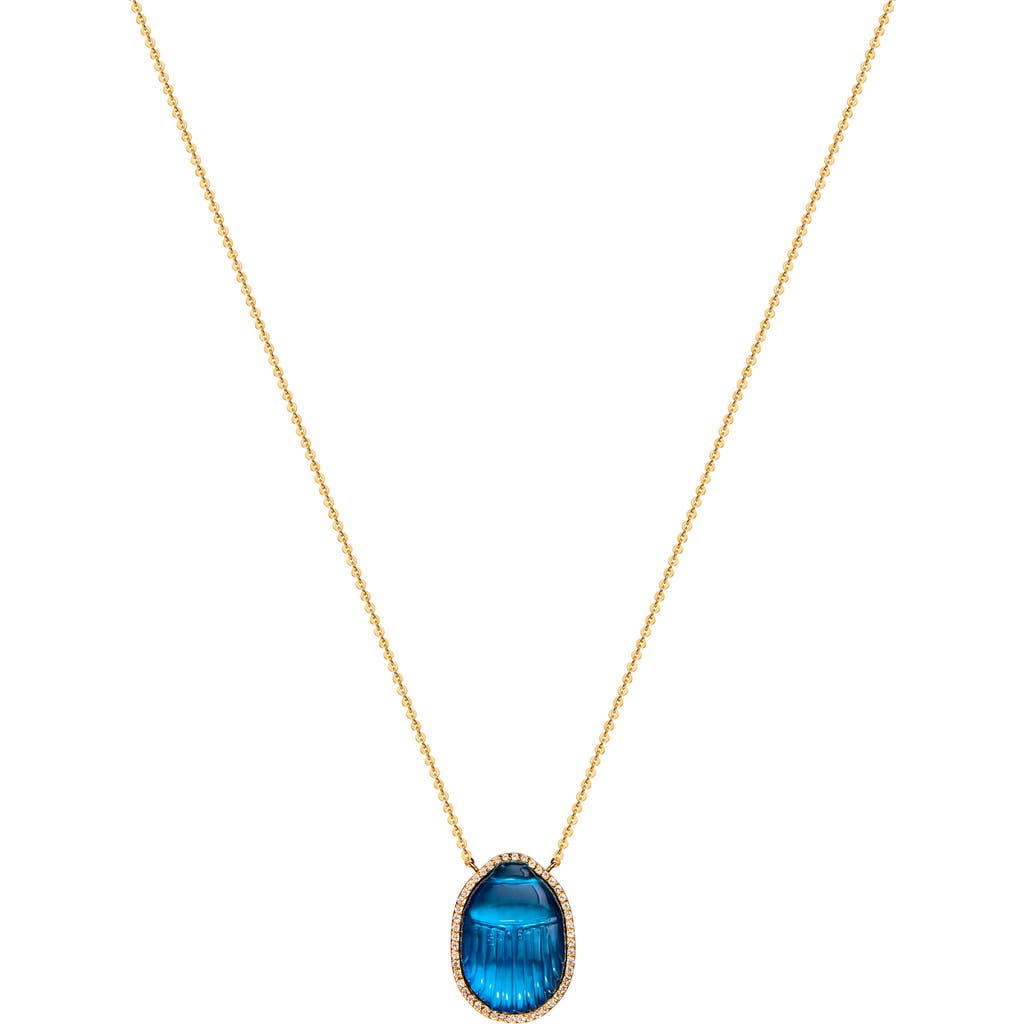 Lito Small Luna Pendant Necklace In Blue