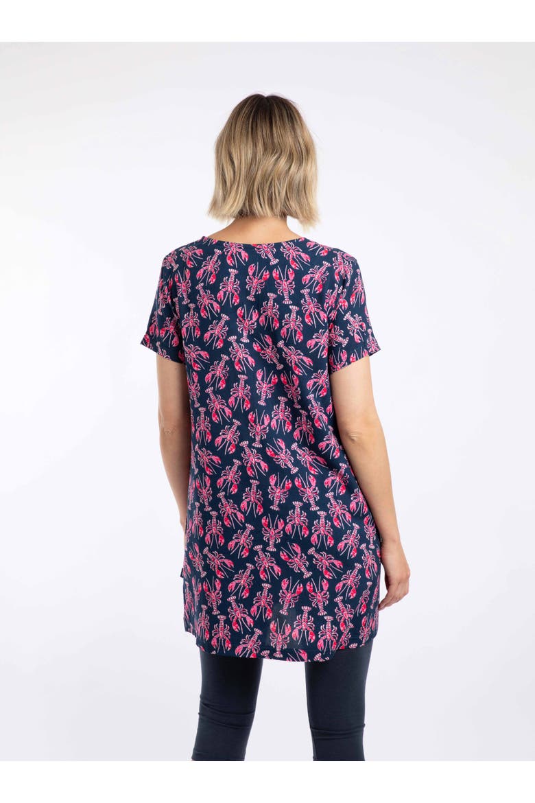 Nuri Printed Viscose Tunic Top, Alternate, color, Mid Navy