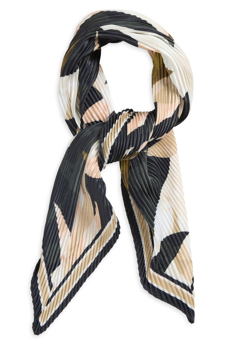 Echo Paper Palms Pleated Diamond Scarf, Main, color,
