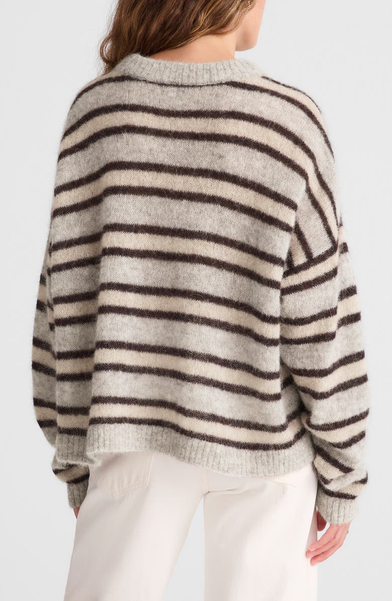 Madewell Stripe Alpaca Blend Sweater, Alternate, color, Black Iris Trio