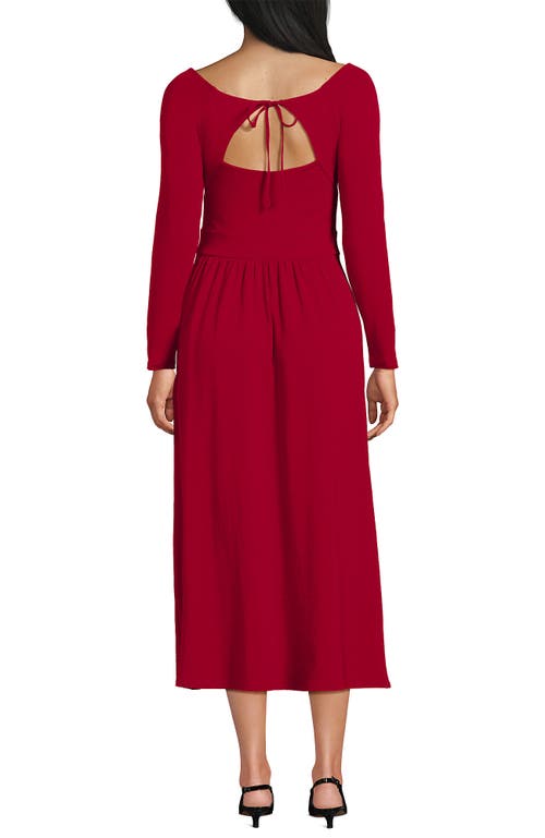 Lands' End Cotton Modal Off Shoulder Midi Dress In Red