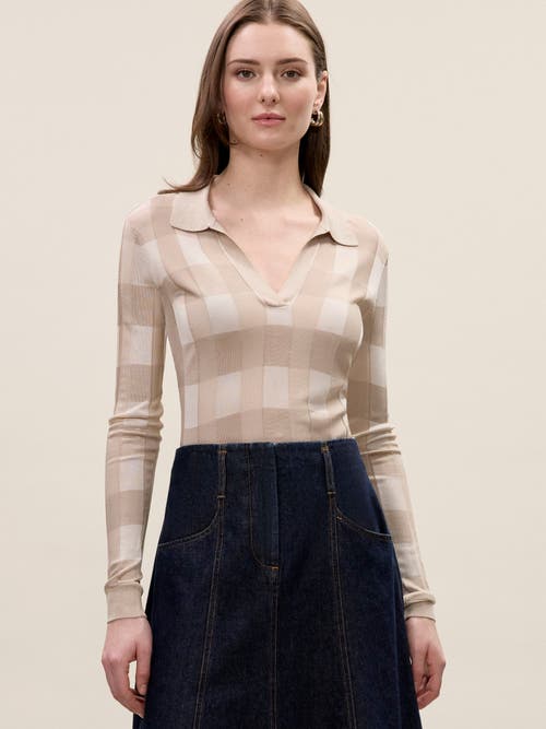 Rebecca Taylor Sheer Knit Sweater In Sand Multi