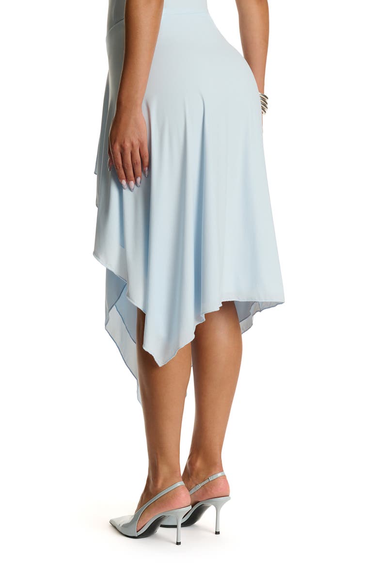Naked Wardrobe Asymmetric Ruffle Midi Skirt, Alternate, color, Soft Blue