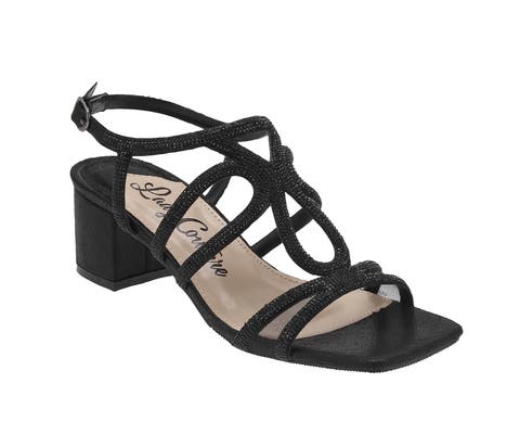 Rhinestone Block Heel Dressy Sandal
