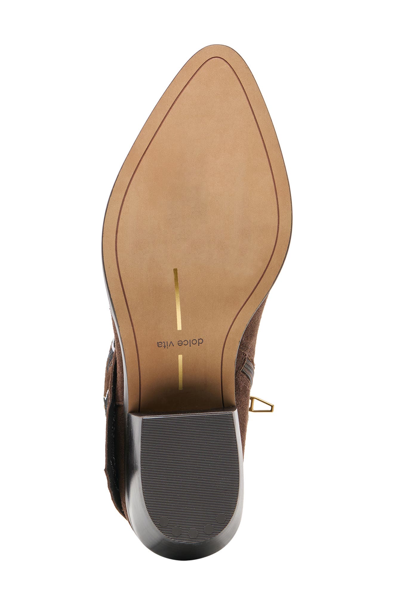 Mekala Embroidered Bootie, Alternate, color, DARK BROWN SUEDE
