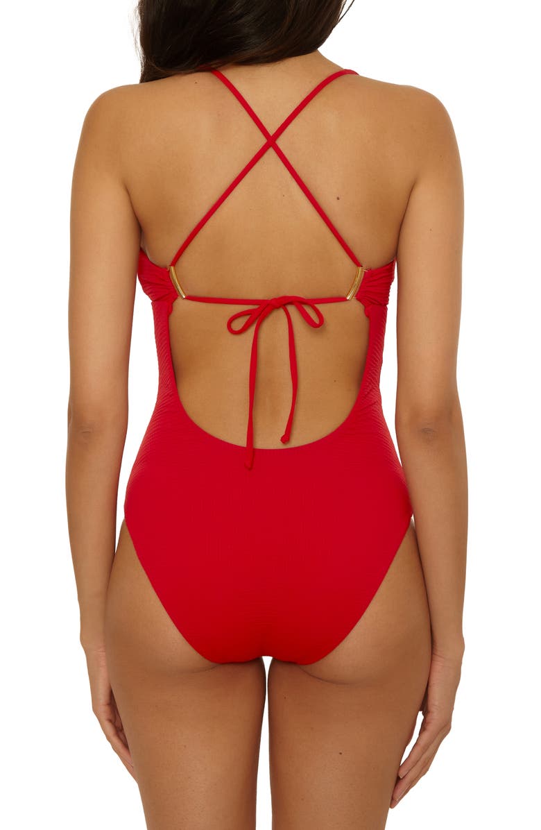Becca Riviera One-Piece Swimsuit, Alternate, color, Apple