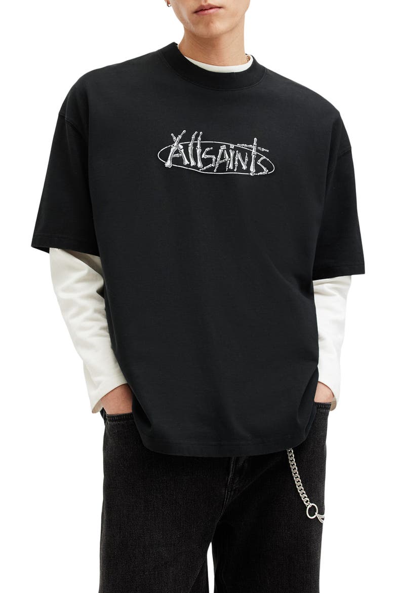 Sternum Graphic T-Shirt, Main, color, WASHED BLACK