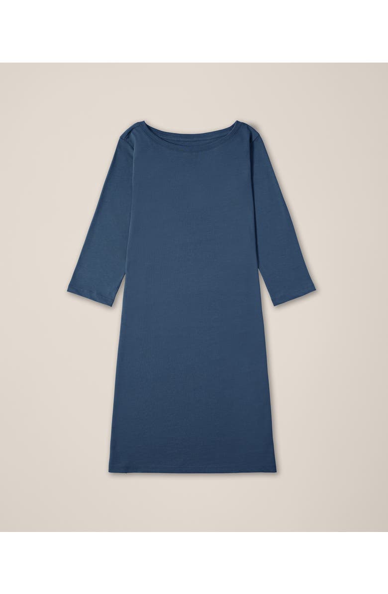 Pact Organic Cotton Softspun Boat Neck Dress, Alternate, color, French Navy