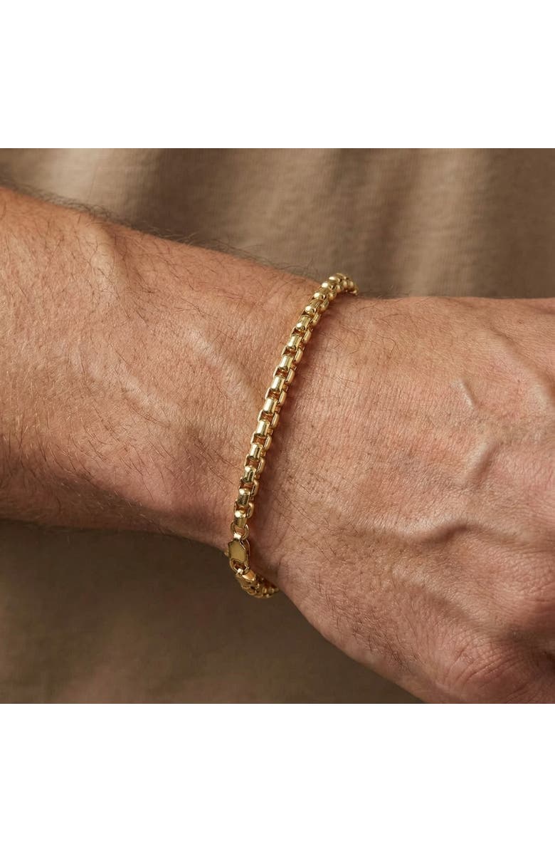 Bliss Diamond 14k Gold Filled 3.5-mm Round Box Link Chain Bracelet, Alternate, color, 14K Yellow Gold