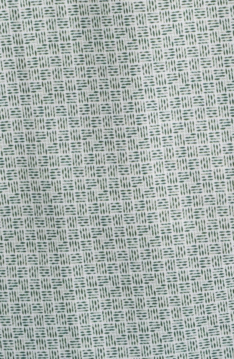 Johnston & Murphy Logan Microprint Short Sleeve Cotton Blend Button-Up Shirt, Alternate, color, Green Hashed Squares