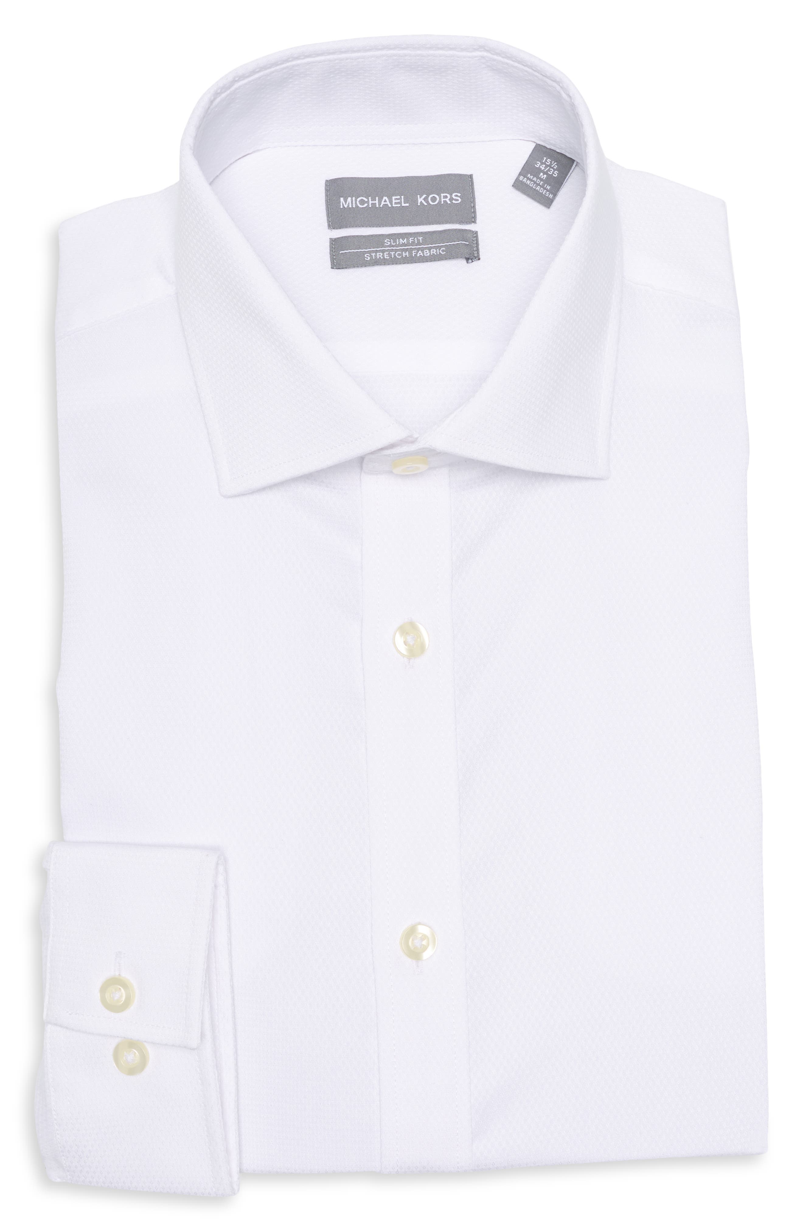 Michael Kors Slim Fit Stretch Cotton Dress Shirt