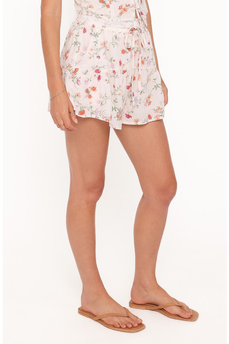 Antonia Floral Drawstring Shorts, Alternate, color, WHITE POPPY ROSE