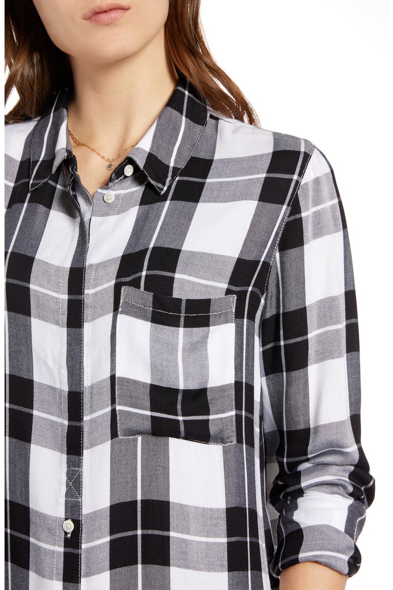 Classic Plaid Shirt, Alternate, color, WHITE BLACK BIG CHECK